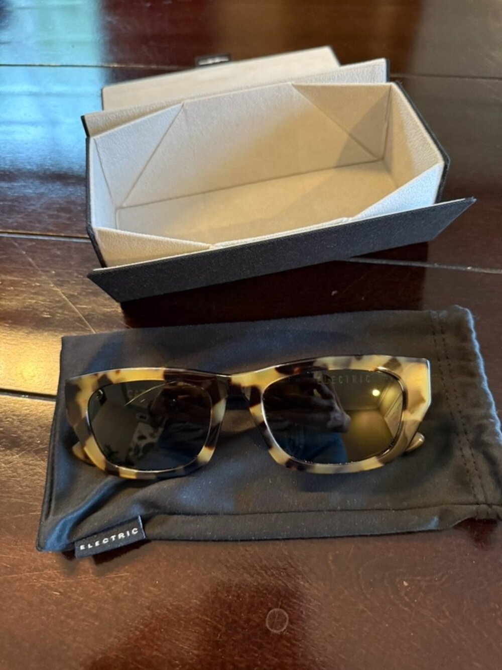 Electric Tortoise Sunglasses with Case